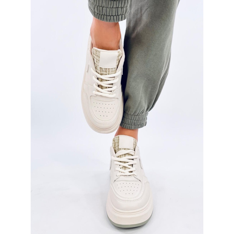 Motimes beige-grüne pastellfarbene Damen-Sneaker 1