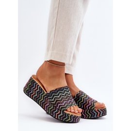 Schwarze Vanarila Wedge-Flip-Flops für Damen 2