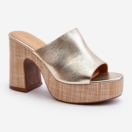 Damensandalen mit hohen Absätzen, Gold Siobhan golden 2