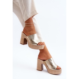 Damensandalen mit hohen Absätzen, Gold Siobhan golden 1