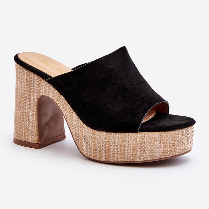 Damenhausschuhe mit High Heels, Schwarz, Siobhan 1