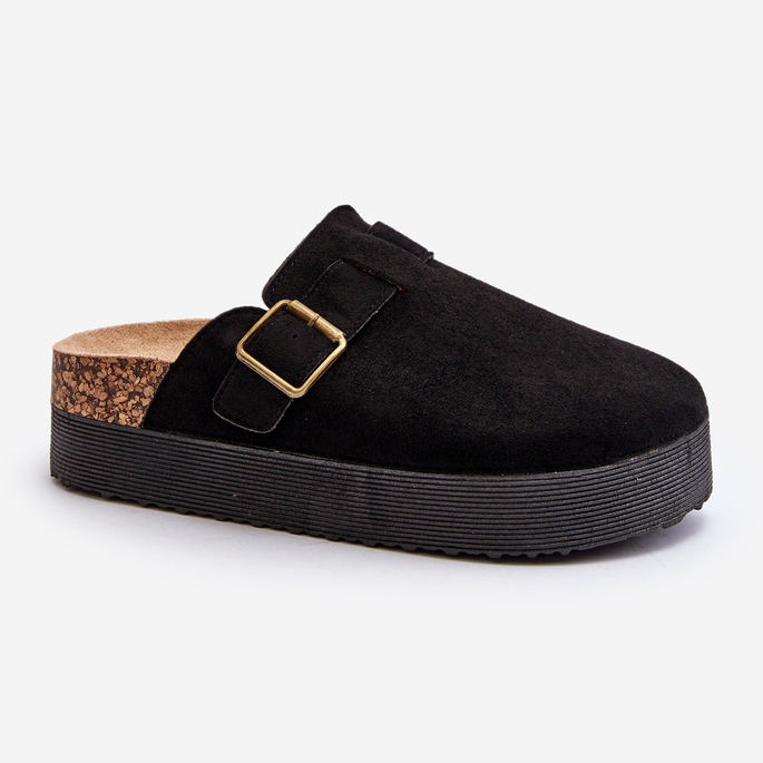 Schwarze Jorffia-Plateau-Clogs für Damen 1