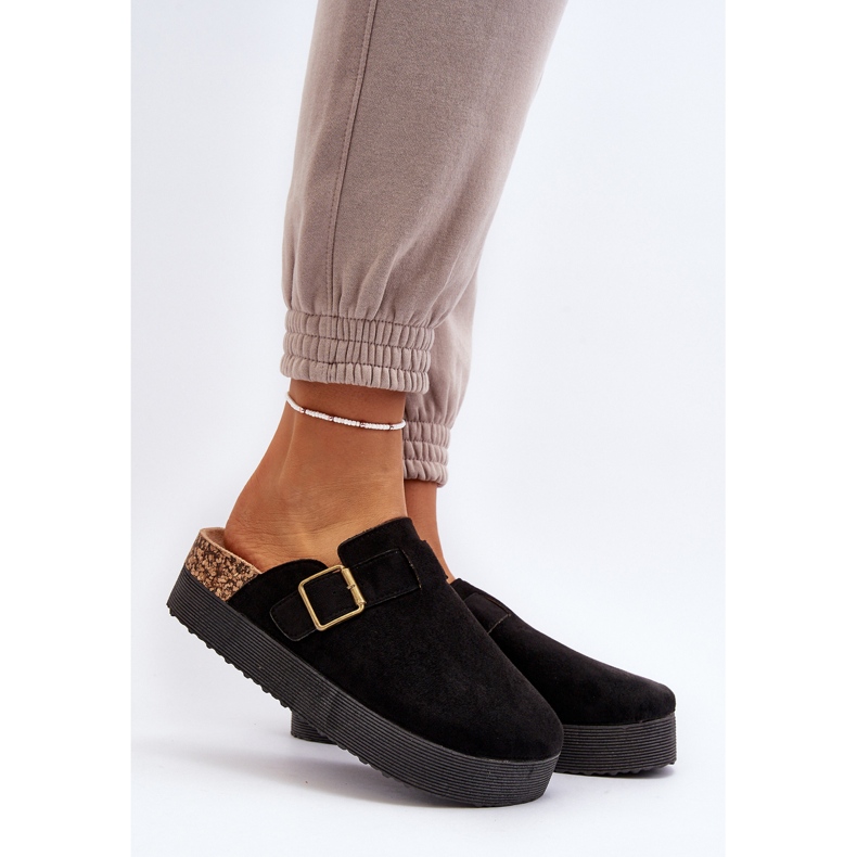 Schwarze Jorffia-Plateau-Clogs für Damen 2