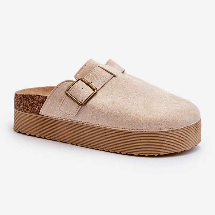 Damen-Plateau-Clogs Hellbeige Jorffia 1