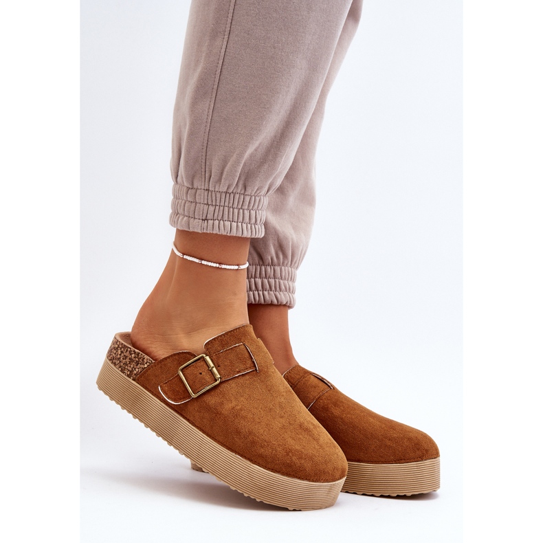Camel Jorffia Plateau-Clogs für Damen braun 2