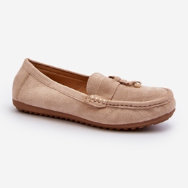 Klassische Wildleder-Mokassins für Damen in Beige von Ontala 2