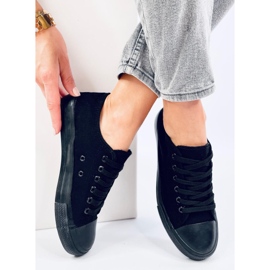 Klassische Levens Allblack-Schnürsneaker (schwarze Sohle) 4