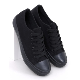 Klassische Levens Allblack-Schnürsneaker (schwarze Sohle) 5
