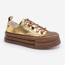 Damen-Plateau-Sneaker GOE NN2N4055 Gold golden 2