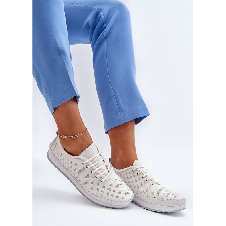 Vinceza Damen Leder Sportschuhe Sneakers Weiß Lalnai 1