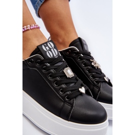 Damen-Plateau-Sneaker mit Verzierungen, Black Herbisa schwarz 1