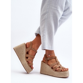 Keilsandalen mit Zopf, Brown Gnosis braun 1