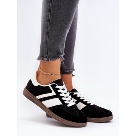 Niedrige Damen-Sneakers, Sportschuhe, Schwarz, Eudiopis 2