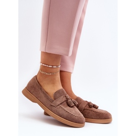 Damen Mokassins aus Wildleder Braun Dansitu 2