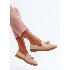 Wildleder-Mokassins für Damen Beige Dansitu 1