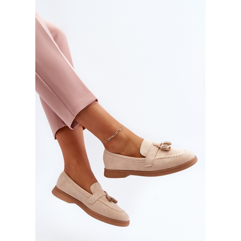 Wildleder-Mokassins für Damen Beige Dansitu 1