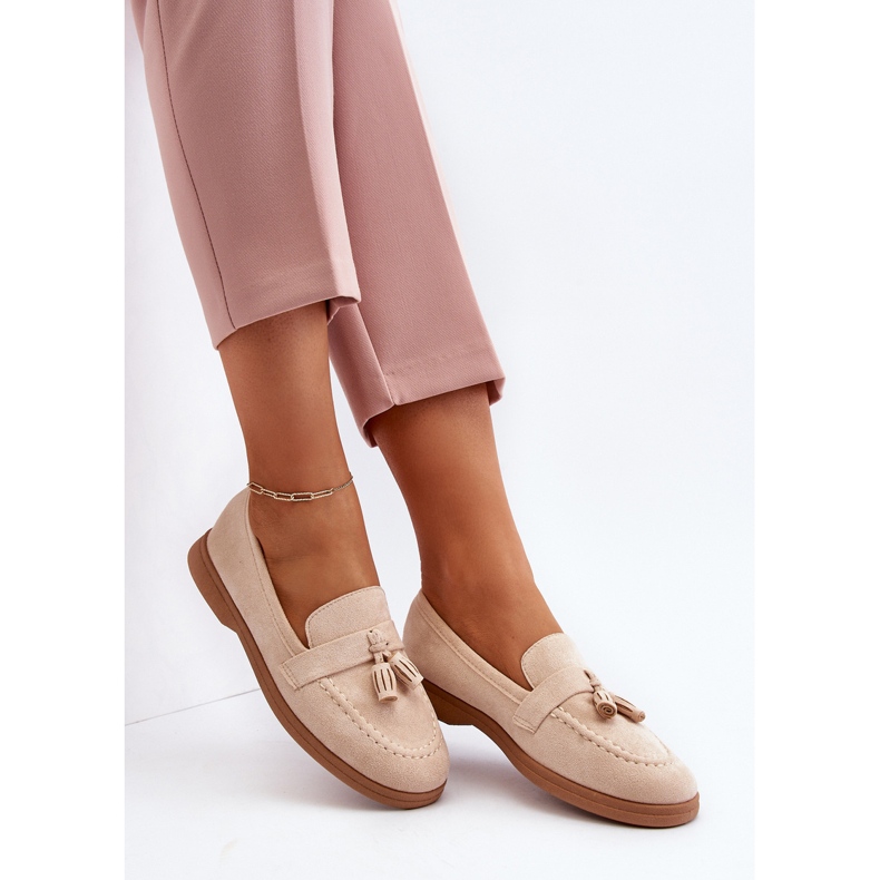 Wildleder-Mokassins für Damen Beige Dansitu 2
