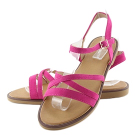 Sandalen mit zarten Fuchsia-Streifen rosa 2