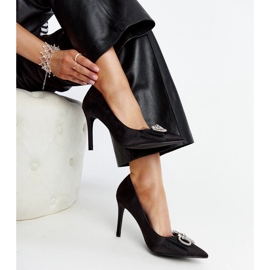 Schwarze High Heels mit dekorativer Schleife Natasa 1