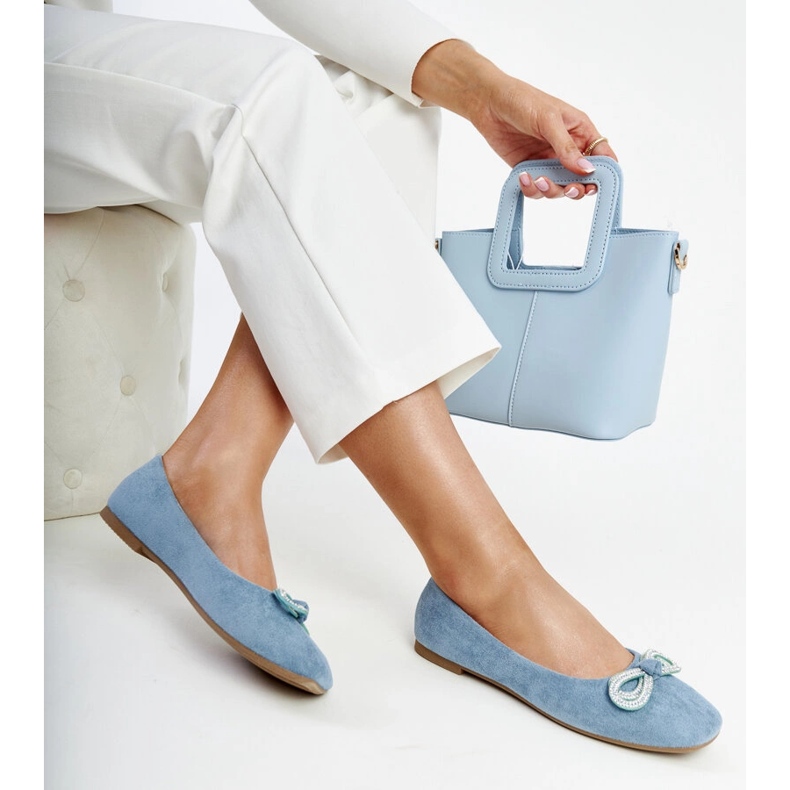 Blaue Ballerinas mit Schleife von Gaillou 1