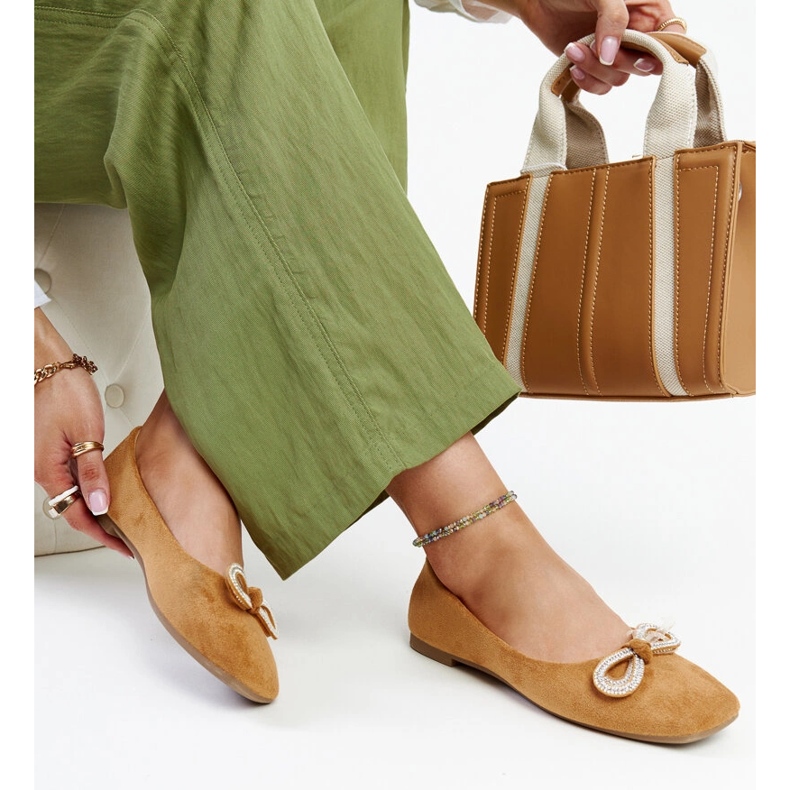 Braune Ballerinas mit Schleife von Gaillou 1