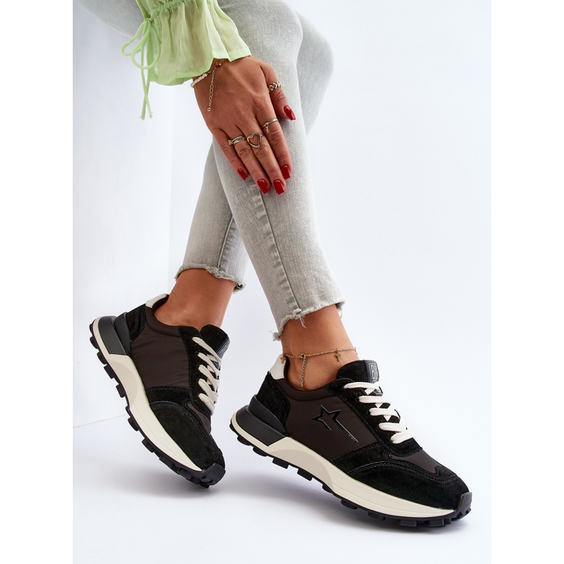 Damen-Ledersneaker Big Star NN274963 Schwarz 1