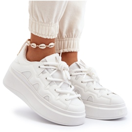 Damen-Sneaker mit dicker Schnürung, weißes Vinali 10