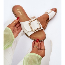 Damen-Flip-Flops mit Riemen und Schnalle in Weiß von Opahiri 1