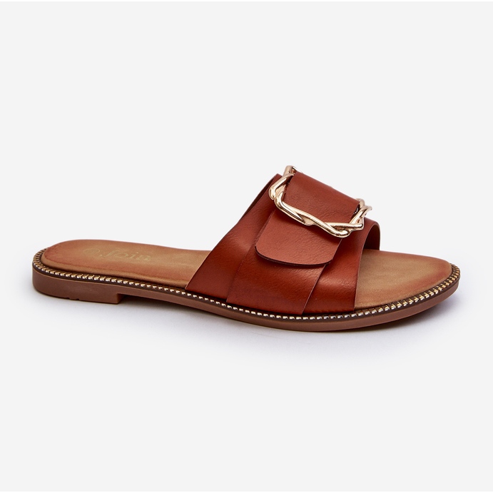 Damen-Flip-Flops mit Riemen und Schnalle Camel Opahiri braun 1