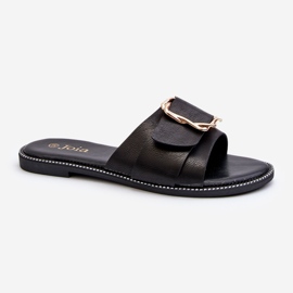 Damen-Flip-Flops mit Riemen und Schnalle in Schwarz von Opahiri 1