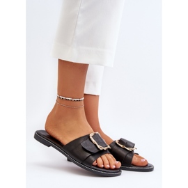 Damen-Flip-Flops mit Riemen und Schnalle in Schwarz von Opahiri 2