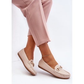 Klassische Damen-Loafer aus Öko-Leder Beige Demese 1