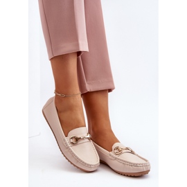 Klassische Damen-Loafer aus Öko-Leder Beige Demese 2