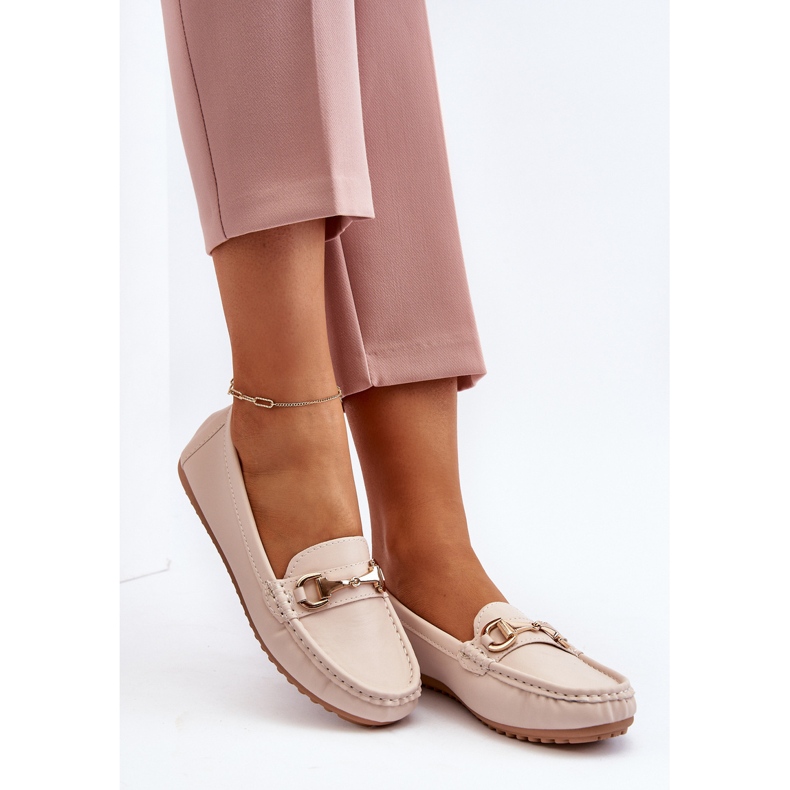 Klassische Damen-Loafer aus Öko-Leder Beige Demese 2