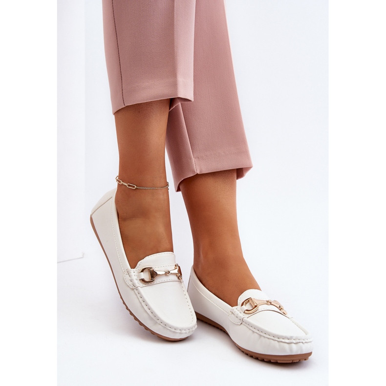 Klassische Damen-Mokassins aus Öko-Leder in Weiß Demese 2