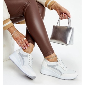 Weiße Hermina-Sneaker mit Keilabsatz 1