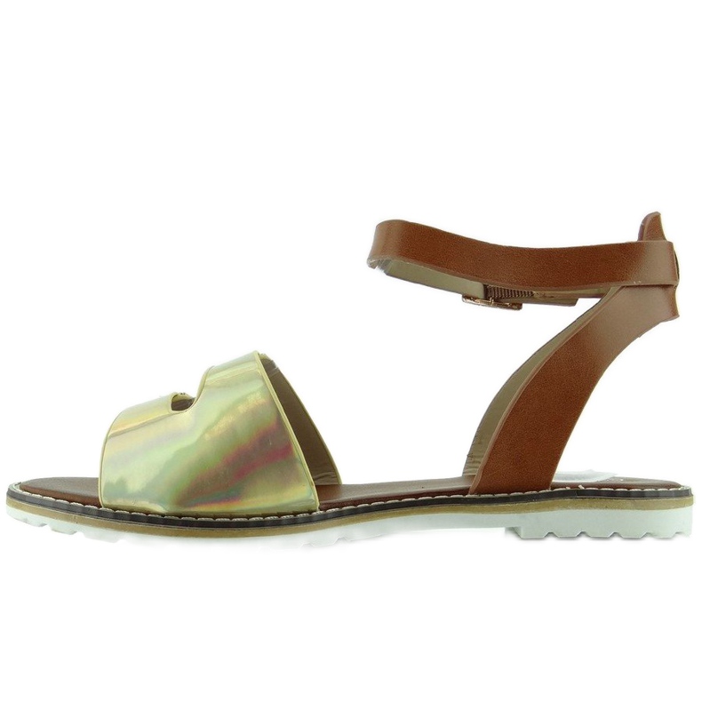 2015L-139-3W Goldene Hologramm-Sandalen 1