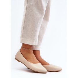 Damen-Ballerinas aus Öko-Leder Beige Tindomiel 2