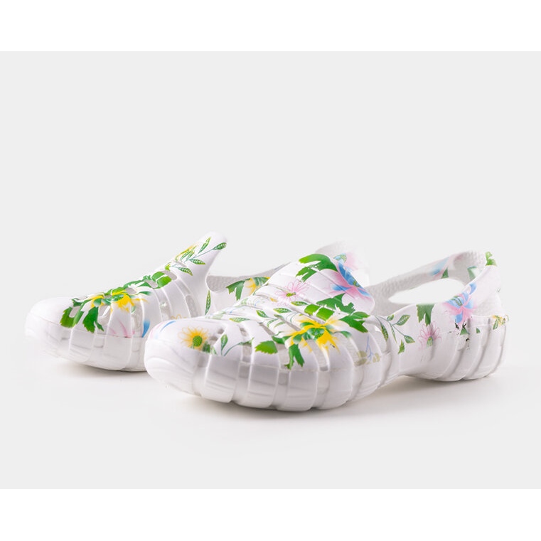 Weiße Gummi-Flip-Flops mit Eliano-Muster 1