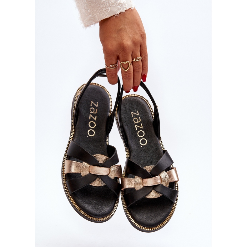 Zazoo 40382 Damen Sandalen Leder Schwarz 2