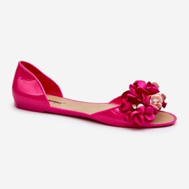 Gummiballerinas für Damen mit Blumen Fuchsia Junikla rosa 1