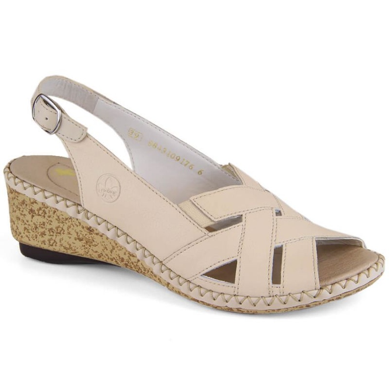Bequeme Ledersandalen Rieker W RKR682, beige 1