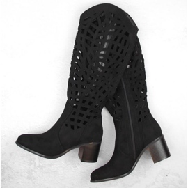 Jezzi W JEZ427 durchbrochene Stiefel, schwarz 2