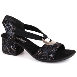 Bequeme Rieker W RKR679 schwarze Sandalen 1