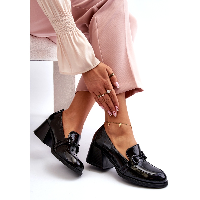 Vinceza Schwarze Lackschuhe mit hohem Absatz 1