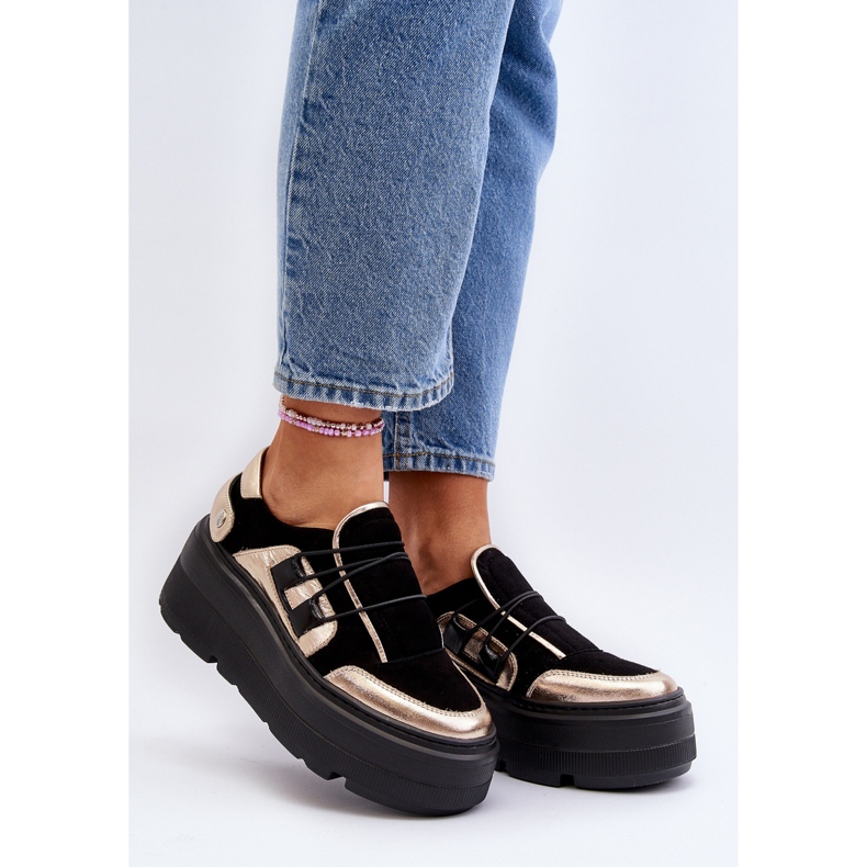 Zazoo 1833 Damen-Ledersneaker mit massiver Sohle, Schwarz 2