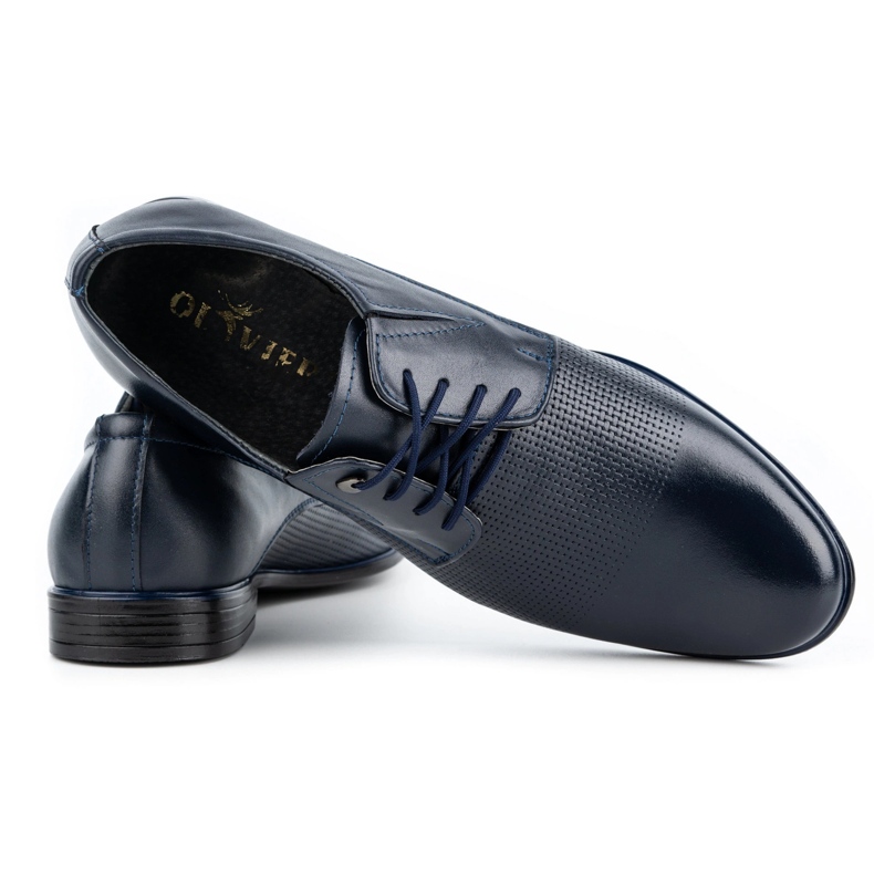 Olivier Elegante Herren-Lederschuhe 302T3, Marineblau 3