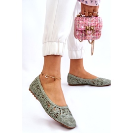 Seastar Durchbrochene modische durchbrochene grüne Ballerinas 1