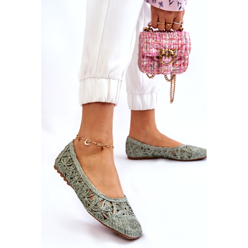 Seastar Durchbrochene modische durchbrochene grüne Ballerinas 1