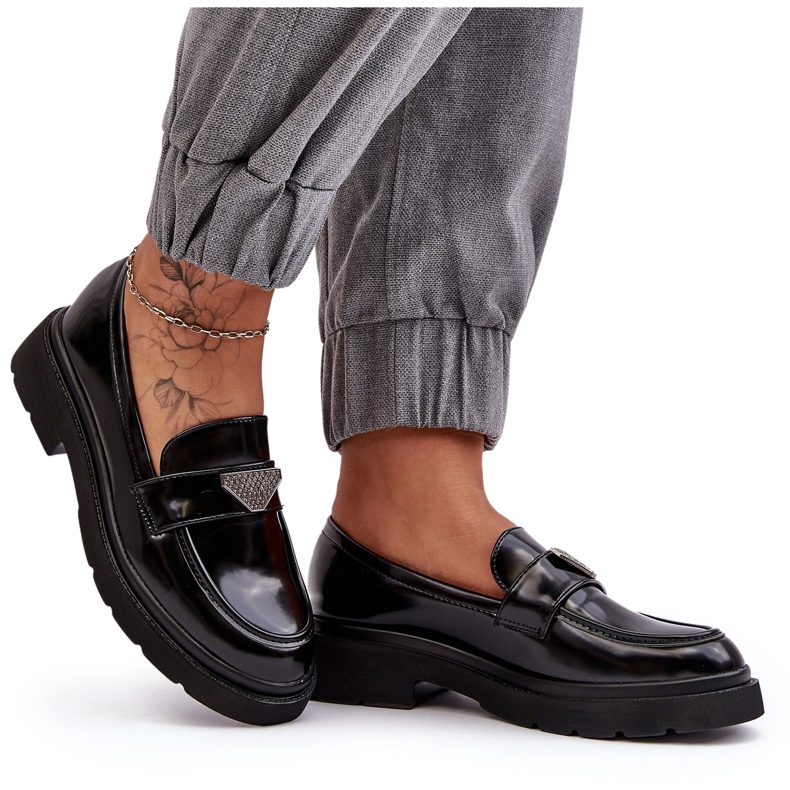 Damen-Loafer mit flachem Absatz, Schwarz 5